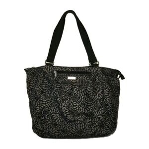 Baggallini Avenue Tote Large in Midnight Blossom Black and Gray No Long Strap